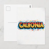 Californië Briefkaart – Trendy tekst (Voorkant / Achterkant)