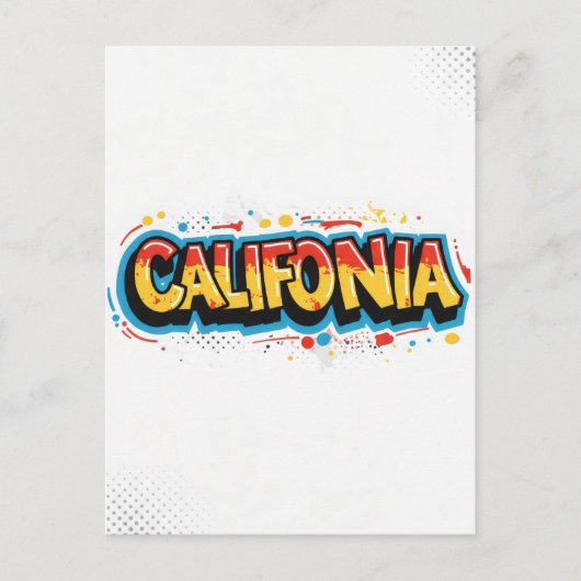 Californië Briefkaart – Trendy tekst (Voorkant)