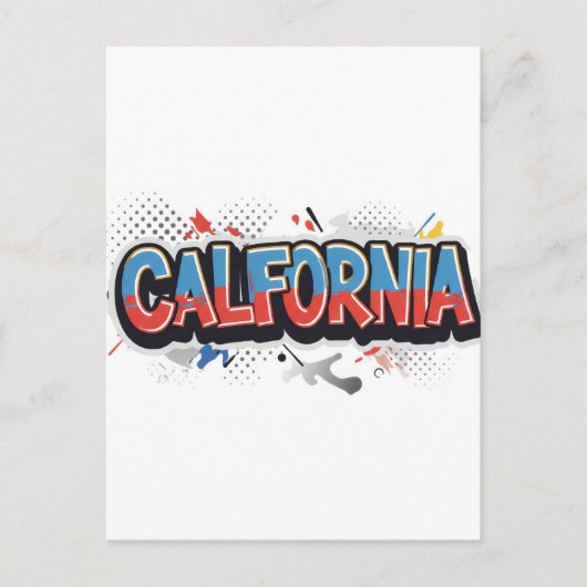 Californië Briefkaart – Trendy tekst (Voorkant)