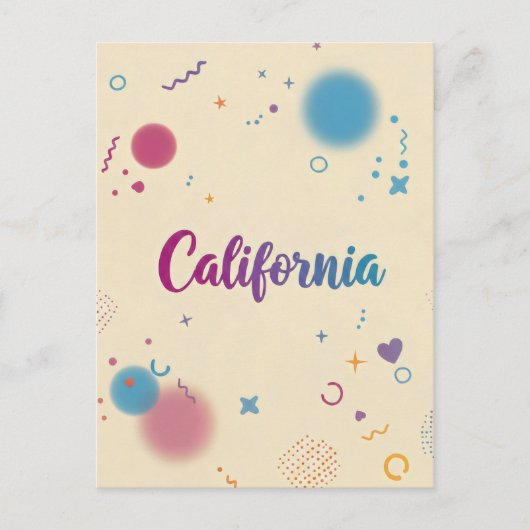 Californië Briefkaart – Trendy tekst (Voorkant)