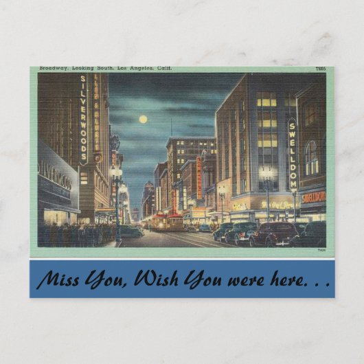 Californië, Broadway, Los Angeles Briefkaart (Voorkant)