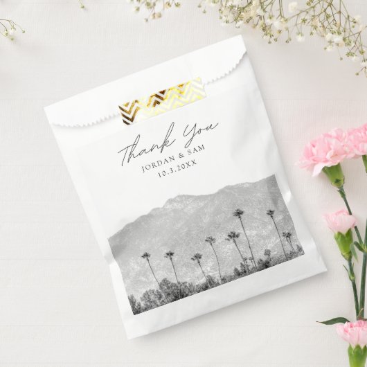 Californië Bruiloft Boho Foto Zwart & Wit Bedankzakje (Gezegeld)
