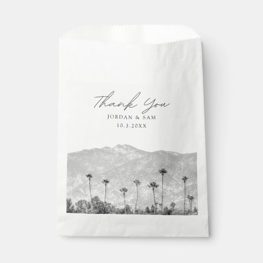 Californië Bruiloft Boho Foto Zwart & Wit Bedankzakje (Voorkant)