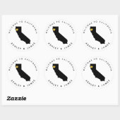 Californië Bruiloft Welkom Sticker, Treat Box Bag Ronde Sticker (Vel)