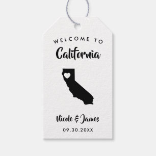 Californië bruiloft welkomsttas Labels, Cadeaulabel