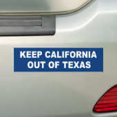 Californië buiten Texas houden Bumpersticker (Op auto)