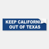 Californië buiten Texas houden Bumpersticker (Voorkant)