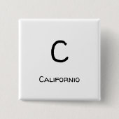 Californië - C Vierkante Button 5,1 Cm (Voorkant)
