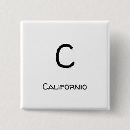 Californië - C Vierkante Button 5,1 Cm