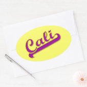 Californië Cali Logo Paarse Geel Ovale Sticker (Envelop)