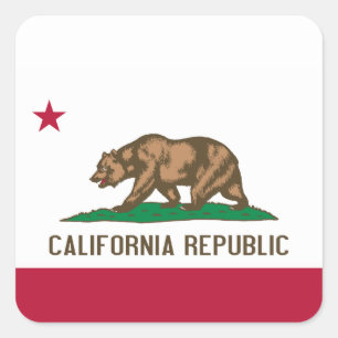 Californië Cali Republic Beer Flag, US States Squa Vierkante Sticker