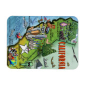 Californië Cartoon Kaart Magneet (Horizontaal)