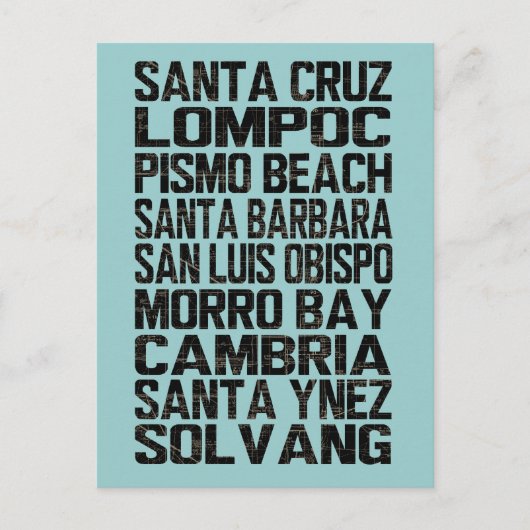 Californië Central Coast Briefkaart (Voorkant)