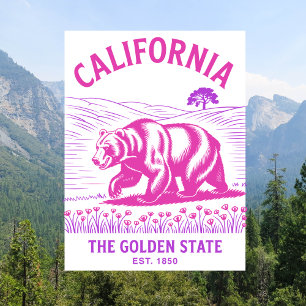 Californië, de Golden State Est. 1850 Beer Briefkaart