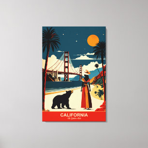 Californië: de Gouden Staat Canvas Afdruk
