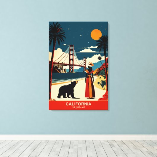 Californië: de Gouden Staat Canvas Afdruk (Insitu (Houten vloer))