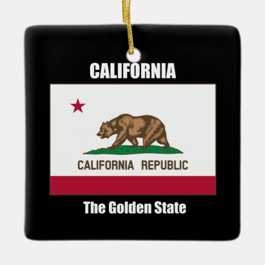 Californië, de Gouden Staat, Keramisch Ornament (Voorkant)
