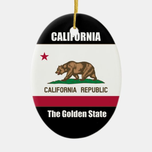 Californië, de Gouden Staat Keramisch Ornament (Voorkant)