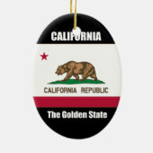 Californië, de Gouden Staat Keramisch Ornament (Achterkant)
