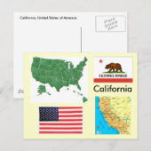 Californië, de V.S. Briefkaart (Voorkant / Achterkant)