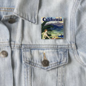 Californië deze zomer vierkante button 5,1 cm (In situ)