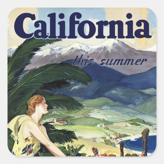 Californië deze zomer vierkante sticker (Voorkant)
