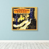 Californië Dream Merk Sinaasappel Crate Fruit Labe Canvas Afdruk (Insitu (Houten vloer))