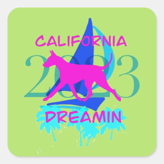 Californië Dreamin 2023 AHTCA Nationale Shirten Vierkante Sticker (Voorkant)