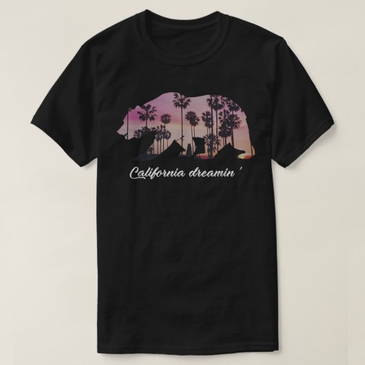 Californië Dreaming Cali Flag Beer Palm T-shirt (Design voorkant)