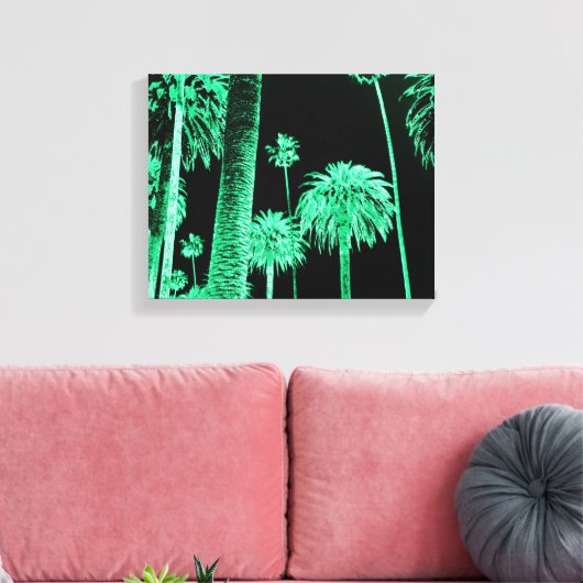Californië Dreaming Neon Palm Trees verpakt canvas (Insitu (Woonkamer))