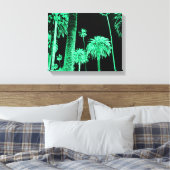 Californië Dreaming Neon Palm Trees verpakt canvas (Insitu (Slaapkamer))