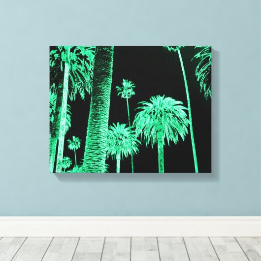 Californië Dreaming Neon Palm Trees verpakt canvas (Insitu (Houten vloer))