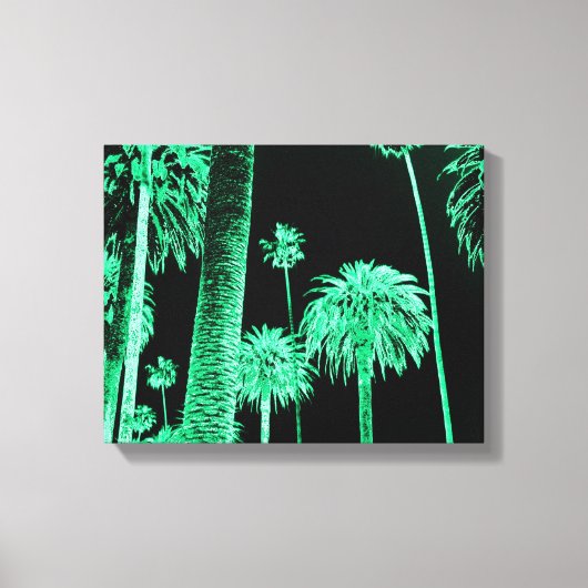 Californië Dreaming Neon Palm Trees verpakt canvas (Voorkant)