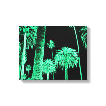 Californië Dreaming Neon Palm Trees verpakt canvas