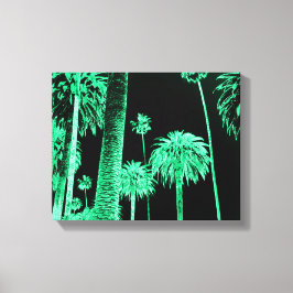 Californië Dreaming Neon Palm Trees verpakt canvas