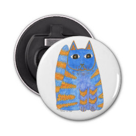 Californië Dreamweaver-blauwe/goudkat Button Flesopener