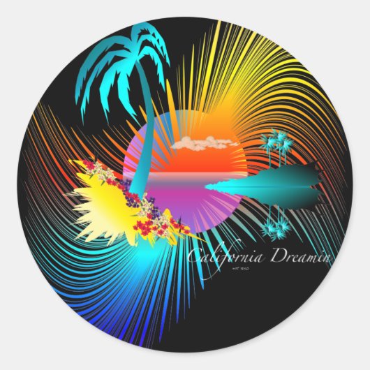 Californië Dreamweaver Ronde Sticker (Voorkant)