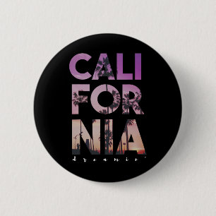 Californië Dromen Strand Palmboom Zomer Vakantie Ronde Button 5,7 Cm