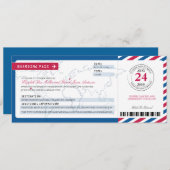 Californië & Duitsland Airmail Boarding Pass Weddi Kaart (Voorkant / Achterkant)