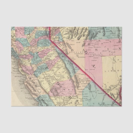 Californië en Nevada 2 2 Tissuepapier (Voorkant)