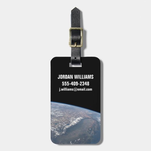 Californië en Nevada gezien vanuit de ruimte. Bagagelabel (Voorkant verticaal)