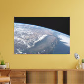 Californië en Nevada gezien vanuit de ruimte. Canvas Afdruk (Insitu (Woonkamer))