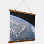 Californië en Nevada gezien vanuit de ruimte. Hangend Wandkleed (Gebogen)