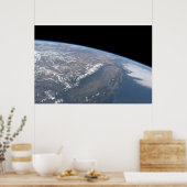 Californië en Nevada gezien vanuit de ruimte. Poster (Keuken)