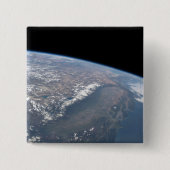 Californië en Nevada gezien vanuit de ruimte. Vierkante Button 5,1 Cm (Voorkant)