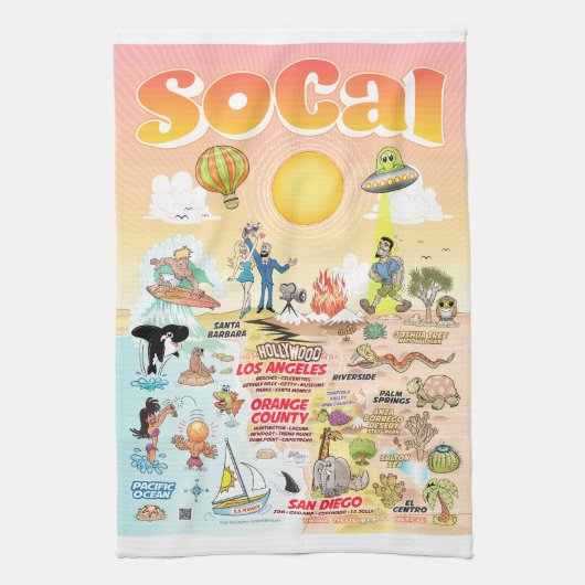 Californië-eternal-zomerhanddoek Theedoek (Verticaal)