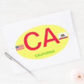 Californië* Europese stijl ovale Bumpersticker Sticker (Envelop)