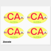 Californië* Europese stijl ovale Bumpersticker Sticker (Vel)