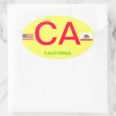 Californië* Europese stijl ovale Bumpersticker Sticker (Tas)