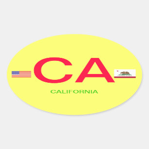 Californië* Europese stijl ovale Bumpersticker Sticker